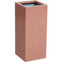 Primrose Zinc Galvanised Tall Cube Copper Patio Planter 75cm in Brown