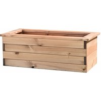 Primrose Garden Redwood Wooden Trough Planter Raised Bed 82cm in Brown