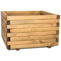 Primrose Wooden Pine Raised Cube Planter Pine 42cm in Natural
