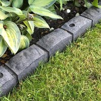 Primrose Roman Stone Effect Rubber Garden Edging Brick Design in Grey | Size: 3 Pack