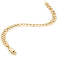 9ct Yellow Gold Solid Curb Chain Bracelet 8.25 inch inches