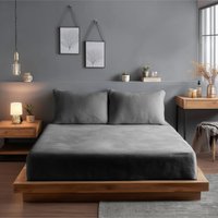 Snug City Teddy Fitted Sheet 30cm Extra Deep Soft Cuddly Soft Touch Bedding in Silver | Size: Super King Fitted