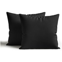 Snug City Waterproof Outdoor Garden Cushion Covers Patio Cushion Cover Cases Square Pack Of 2 in Black | Size: 45 cm x 45 cm