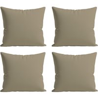 Snug City Waterproof Outdoor Garden Cushion Covers Patio Cushion Cover Cases Square Pack Of 4 in Beige | Size: 45 cm x 45 cm