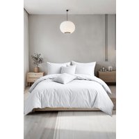 Snug City Plain Dyed Easy Care Polycotton Duvet Cover & Pillowcase/s Set Bed Linen in White | Size: King