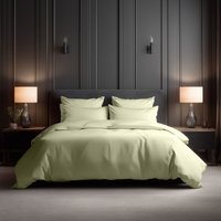 Snug City Luxury 400TC Cotton Sateen Hotel Quality Duvet Cover & Pillowcase in Cream | Size: Super King