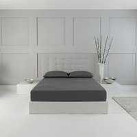 Snug City Fitted Sheet Polycotton Plain Dyed Extra Deep 25cm Bed Linen in Dark Grey | Size: King