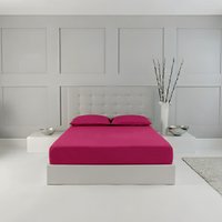 Snug City Fitted Sheet Polycotton Plain Dyed Extra Deep 25cm Bed Linen in Fuchsia | Size: Cot