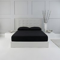 Snug City Fitted Sheet Polycotton Plain Dyed Extra Deep 25cm Bed Linen in Black | Size: Cot Bed