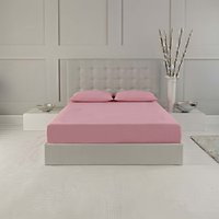Snug City Fitted Sheet Polycotton Plain Dyed Extra Deep 25cm Bed Linen in Pink | Size: Super King