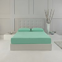 Snug City Fitted Sheet Polycotton Plain Dyed Extra Deep 25cm Bed Linen in Mint | Size: Small Single