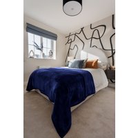 Snug City Mink Throw Soft Touch Blanket Fleece Faux Fur in Blue | Size: 150 cm ร 200 cm