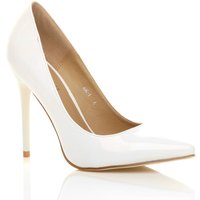 AJVANI Women's High Heel Stiletto Pointed Toe Court Shoes in White | Size: 4