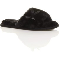 AJVANI Women's Peep Toe Sandals Slippers in Black | Size: 6