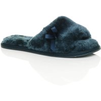 AJVANI Women's Peep Toe Sandals Slippers in Navy | Size: 9