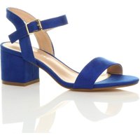 AJVANI Women's Mid Block Heel Strappy Sandals in Cobalt | Size: 8