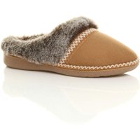 AJVANI Women's Flat Heel Slippers in Tan | Size: 4
