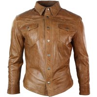 Leather Shirt Jacket Casual Retro