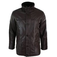 TruClothing Men's Leather Military Hunting Jacket in Brown | Size: XS