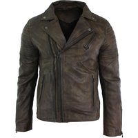 Slim Cross Zip Brando Real Leather Jacket