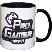 Personalised Memento Company Personalised Pro Gamer Black Handled Mug in White