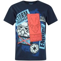 Star Wars Boy's Kids Short Sleeved T-Shirt (Blue) in Blue | Size: 5-6 Years