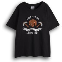 Minecraft Boy's Kids Short Sleeved T-Shirt (Black) in Black | Size: 9-11 Years