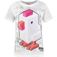 Crossy Road Girl's Kids Short Sleeved T-Shirt (White) in White | Size: 9-11 Years