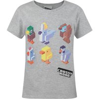 Crossy Road Girl's Kids Short Sleeved T-Shirt (Grey) in Grey | Size: 9-10 Years