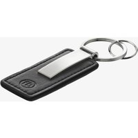 Stainless Steel Leather Logo Embossed Key Ring Y2625