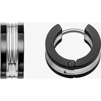 Stainless Steel Stripe Huggie Hoop Earrings E6570B