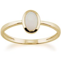 Gemondo Women's Classic Oval Opal Ring in 9ct Yellow Gold in White | Size: O