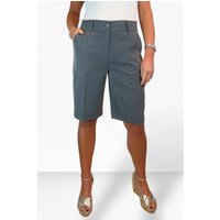 Paulo Due Women's Smart Pleated Tailored Shorts in Mid Grey | Size: 16