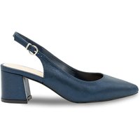 Paradox London Women's Wide Fit 'Flynn' Mid Block Heel Sling Back Court Shoes in Navy | Size: 7