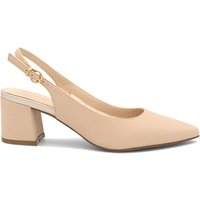 Paradox London Women's 'Isadora' Block Heel Slingback Court Shoes in Nude | Size: 3
