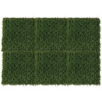 6 x Interlocking Artificial Grass Tiles Outdoor Garden Faux Fake Lawn Patio Decking Balcony Yard Each Tile 30 x 30cm