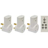 3 x Remote Control Plug Wall Sockets 30m Range Perfect Hard to Reach Mains Socket or People Limited Mobility