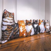 Cat & Kitten Design Draught Excluder Energy Saving Door Draft Breeze Wind Guard Stopper or Doorstop Weighted Cushion