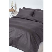 Homescapes Egyptian Cotton Duvet Cover with Pillowcase 1000 TC in Charcoal | Size: Super King