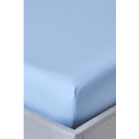 Homescapes Egyptian Cotton Deep Fitted Sheet 18 inch 200 Thread Count in Blue | Size: Single Fitted