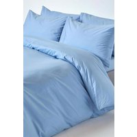 Homescapes Egyptian Cotton Duvet Cover with Pillowcase, 200 TC in Blue | Size: Single
