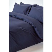 Homescapes Egyptian Cotton Duvet Cover with Pillowcase, 200 TC in Navy | Size: Double