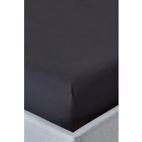 Homescapes Egyptian Cotton Fitted Sheet 12 inch 200 Thread Count in Black | Size: Small Double Fitted