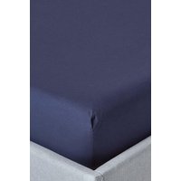 Homescapes Egyptian Cotton Fitted Sheet 12 inch 200 Thread Count in Navy | Size: Small Double Fitted