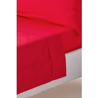 Homescapes Egyptian Cotton Flat Sheet 200 Thread Count in Red | Size: King Flat