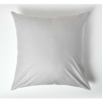 Homescapes - Silver Grey Continental Egyptian Cotton Pillowcase 200 Thread Count, 80 X 80 Cm - Silver Grey