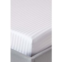 Egyptian Cotton Satin Stripe Fitted Sheet 12 inch 330 Thread Count King Fitted