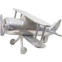 Homescapes Large Designer Solid Metal Biplane Table Top in Silver