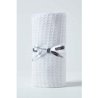 Homescapes Cotton Waffle Baby Blanket - Soft, Breathable & Skin-Friendly in White | Size: 90 cm x 112 cm