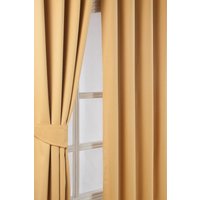 Homescapes Herringbone Blackout Curtains Pair Eyelet Style in Yellow | Size: 117 cm width x 229 cm drop
